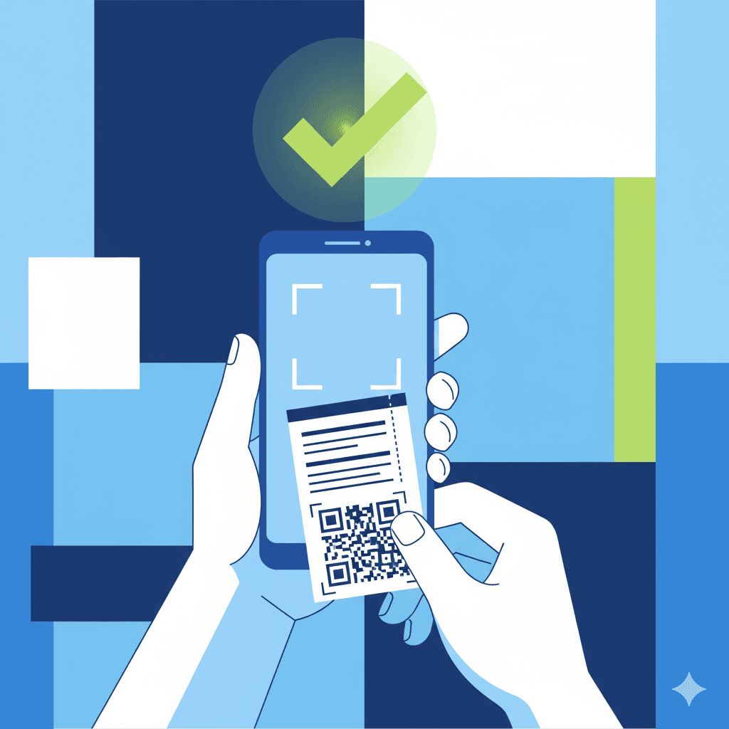 QR code check-in process